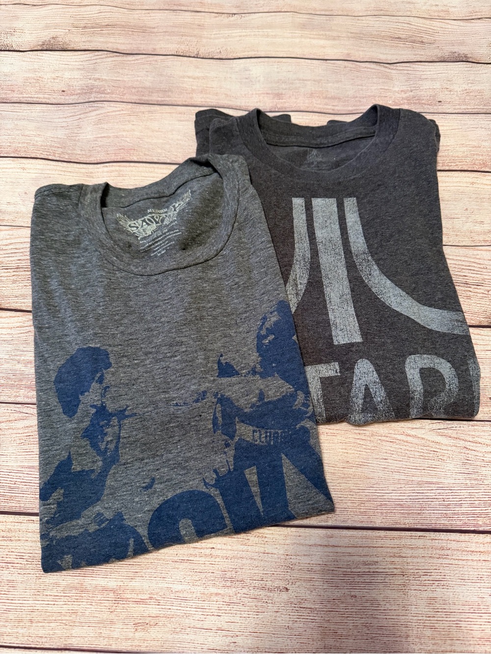 Lot of 2 Mens Medium Gray T-Shirts: Atari and Rocky - Picture 2 of 6